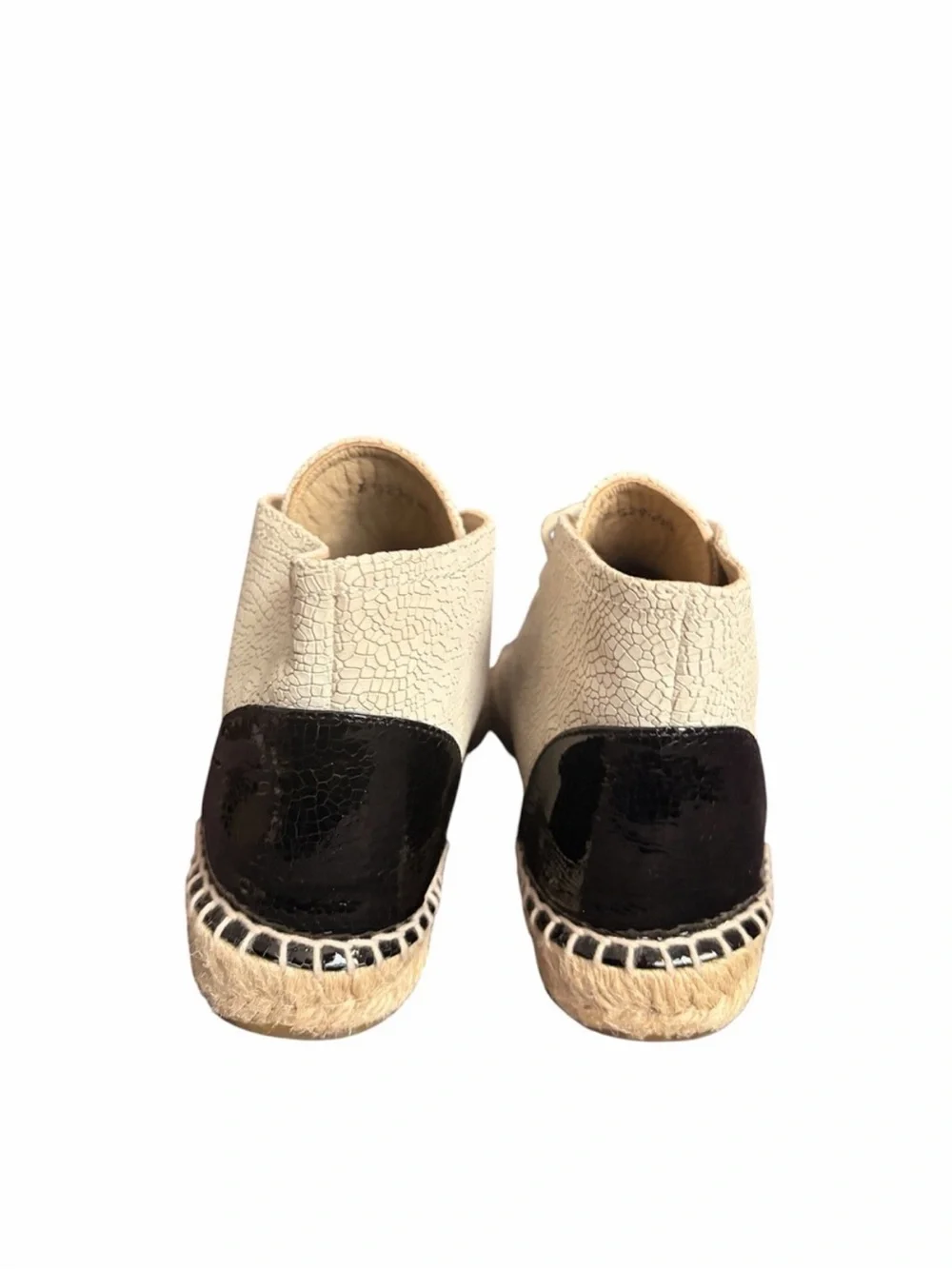 CHANEL ICONIC LOGO CRACKLE ESPADRILLE SNEAKERS RETAIL 995